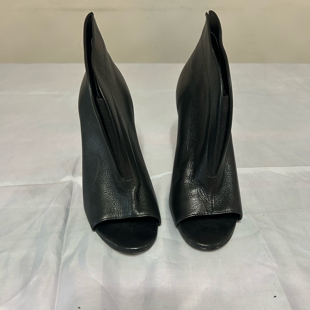 Aldo Leather Peep-Toe Ankle Boots